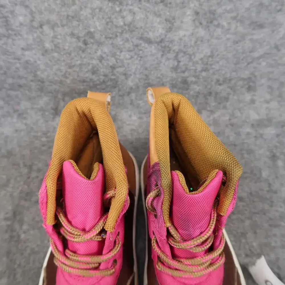 Oomphies Shoes Toddler 9C Sneaker Boots Casual Kids Pink Brown Lace Up Girls